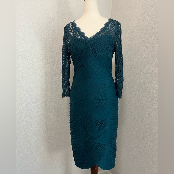 Adrianna Papell Deep Teal Lace Dress - Picture 2 of 9